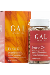 GAL Fenu-C+ dietary supplement capsules, 90 count, featuring C-vitamin and advanced FenuMAT technology.